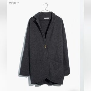 Madewell Wool Blazer Saville Sweater Blazer Gray Jacket Coat Shacket
